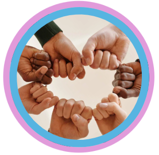 Hands connecting in a circle